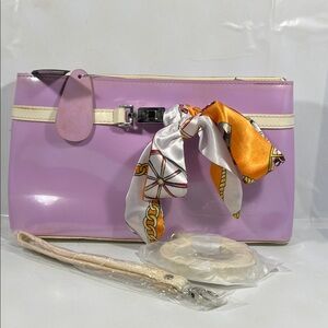 Beijo Lavender Clutch with Scarf Detail